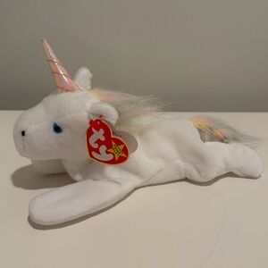 Ty Beanie Babies "Mystic" Plush - White with Pastel Mane